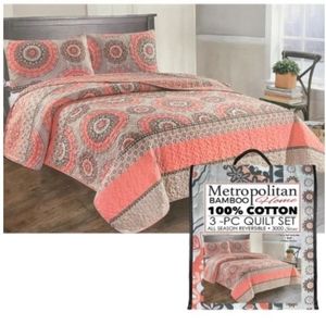 Metropolitan Bamboo 3 Piece Quilt Set - King